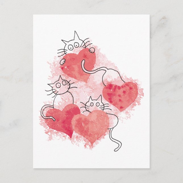 Postal Cats de amor (Anverso)