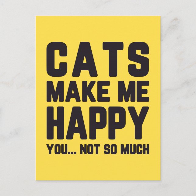 Postal Cats Me Hizo Feliz Cita Graciosa (Anverso)