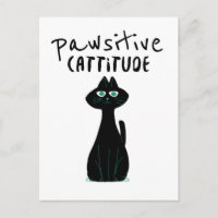Cattitude apasionante lindo humor gato blanco negr