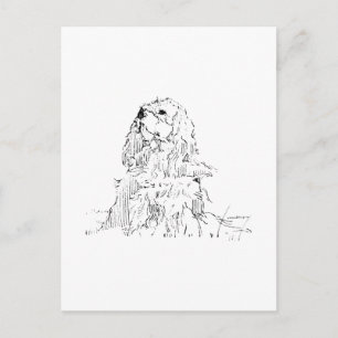 Postal Cavalier King Charles Spaniel, Arte Minimalista