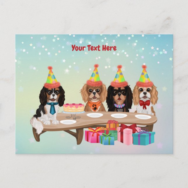 Postal Cavalier King Charles Spaniel de cumpleaños (Anverso)