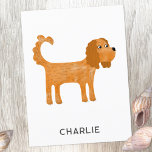 Postal Cavalier King Charles Spaniel Dog Personalizado<br><div class="desc">Cute Ruby Cavalier King Charles Spaniel diseño de perro para hacerte sonreír. Arte original de Nic Squirrell. Cambie el nombre a personalizar.</div>