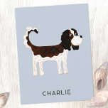 Postal Cavalier King Charles Spaniel Dog Personalizado<br><div class="desc">Cute Tricolor Cavalier King Charles Spaniel diseño de perro para llevar una sonrisa a cualquier amante de los animales. Arte original de Nic Squirrell. Cambie el nombre o el texto a personalizar.</div>