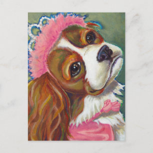 Postal Cavalier King Charles Spaniel Perro Princesa ARTE