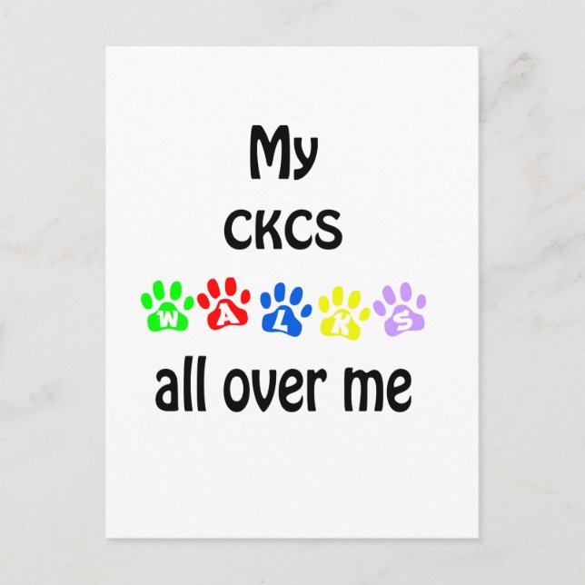 Postal Cavalier King Charles Spaniel Walks Design (Anverso)