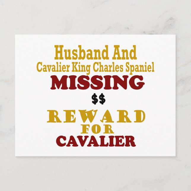 Postal Cavalier King Charles y su marido pierden la recom (Anverso)