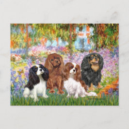Postal Cavaliers (4) - en el jardín de Monet