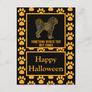 Postal Cavapoo English Dog Silhouette Halloween