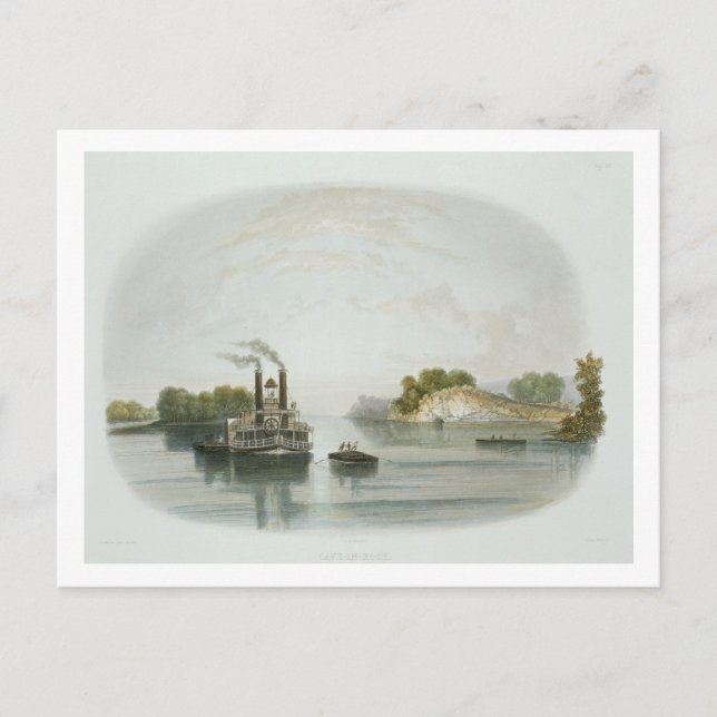 Postal Cave-in-Rock, vista al Ohio, plato 7 de Volum (Anverso)