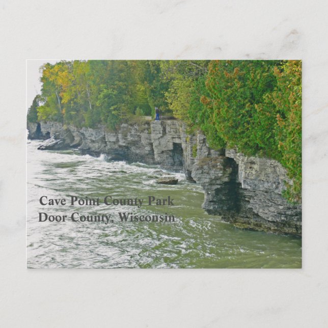 POSTAL "CAVE POINT COUNTY PARK" / PRECIOSO CONDADO DE DOO (Anverso)