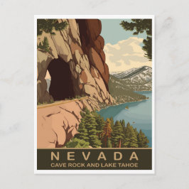 Postal Cave Rock y Lago Tahoe Nevada, Viaje