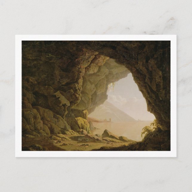Postal Caverna, cerca de Nápoles, 1774 (aceite sobre lien (Anverso)