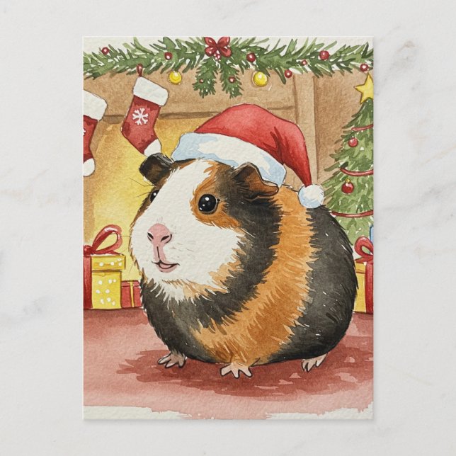 Postal Cavia Cavy Postcard, Navidades porcinos de Guinea  (Anverso)