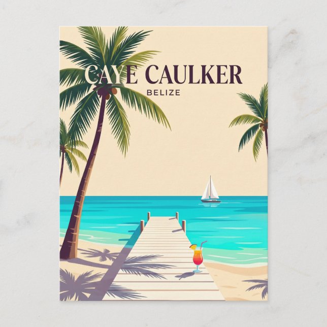 Postal Caye Caulker Belice (Anverso)