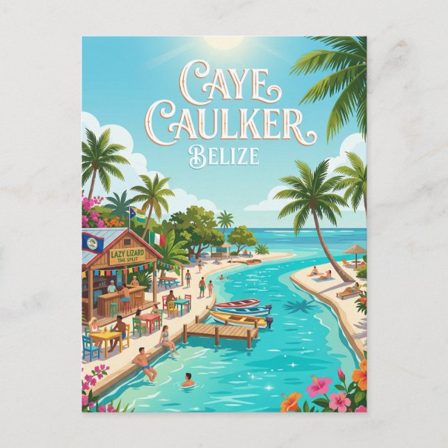Postal Caye Caulker Village Belice (Anverso)