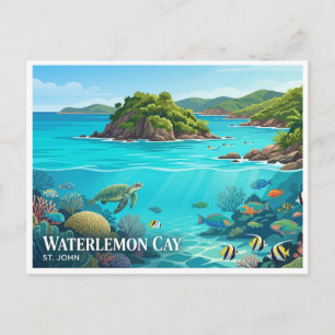 Postal Cayo Waterlemon Cruz Bay Islas Vírgenes de los Est