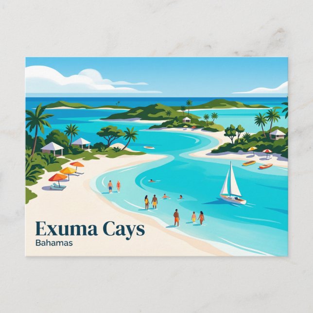 Postal Cayos Exuma Bahamas (Anverso)