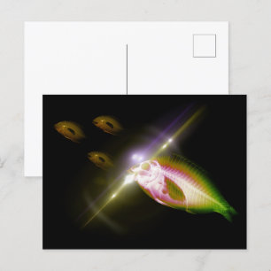 Postal Caza Cena de peces de rayos X 4