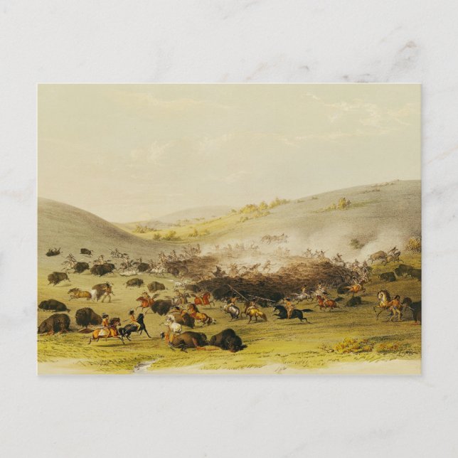 Postal Caza de búfalos, Surround, c.1832 (Anverso)
