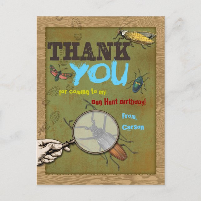 Postal Caza de fallos Gracias Postcard (Anverso)