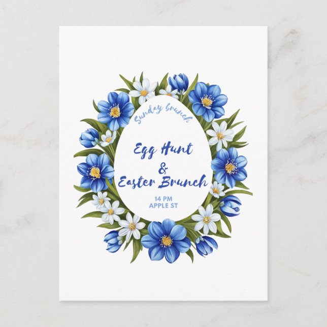 Postal Caza de huevos, brunch de Pascua (Anverso)