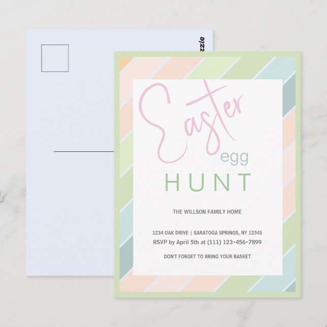 Postal Caza de huevos de pascua Creamy Ice Cream Fiesta (Anverso / Reverso)