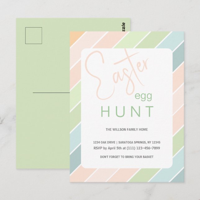 Postal Caza de huevos de pascua Creamy Ice Cream Fiesta (Anverso / Reverso)