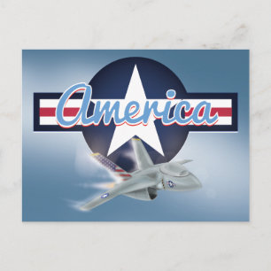 Postal Caza de reacción Fuerza Aérea de América