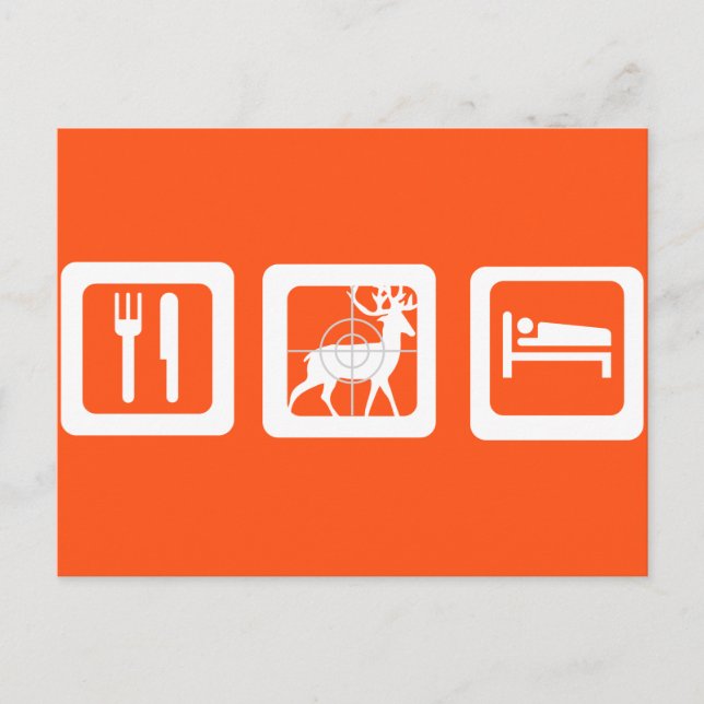 Postal Caza de sueño de comer (Anverso)