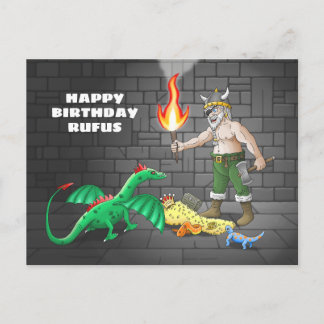Postal Caza del Tesoro Vikingo Feliz Cumpleaños