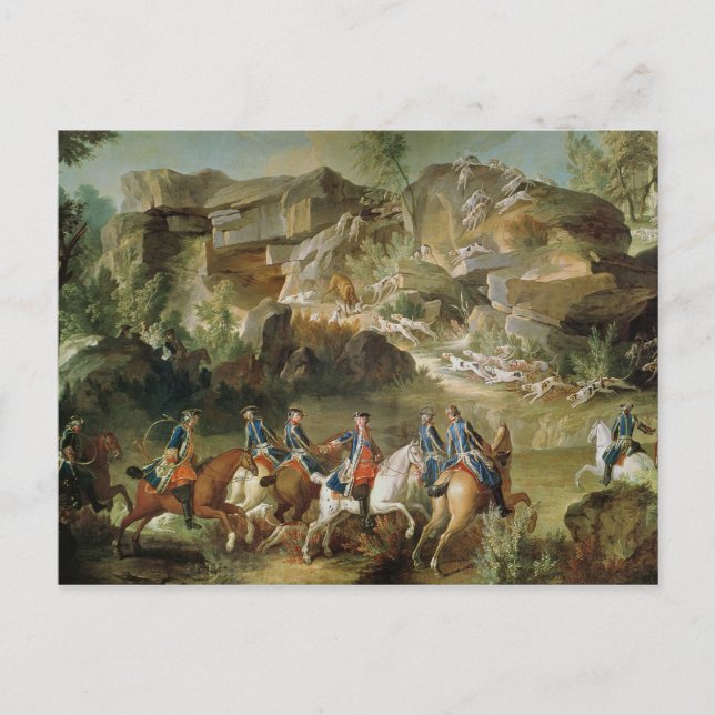Postal Caza en el bosque de Fontainebleau (Anverso)