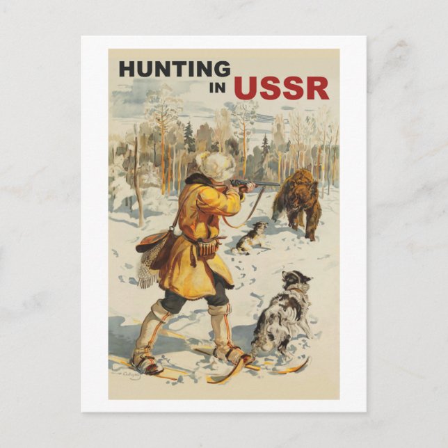 Postal Caza en la URSS (Anverso)