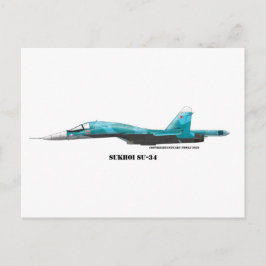 Postal caza jet Sukhoi SU-34