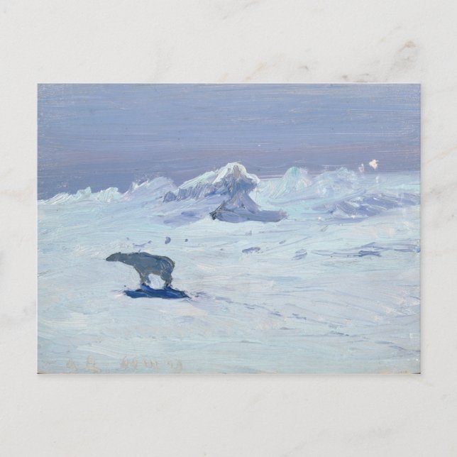 Postal Caza polar de osos en Noche de la Luna, 1899 (Anverso)
