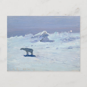 Postal Caza polar de osos en Noche de la Luna, 1899