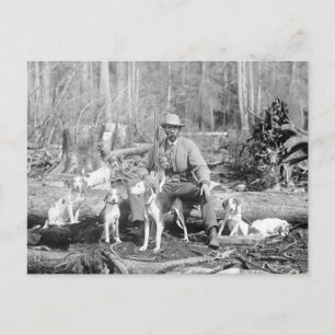 Postal Cazador con sus sabuesos, 1897