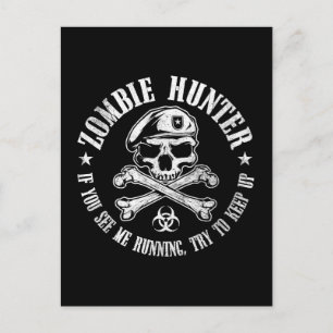 Postal cazador zombie no muerto vivo muerto
