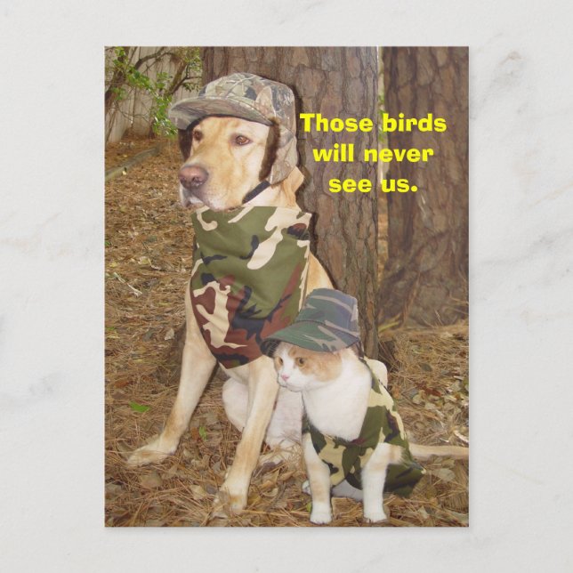 Postal Cazadores camuflados (Anverso)