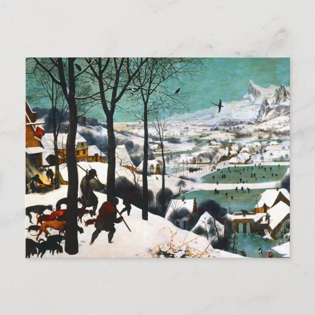 Postal Cazadores en el paisaje de la nieve Pieter Bruegel (Anverso)