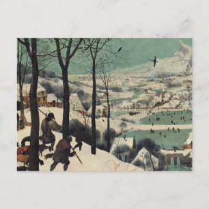 Postal Cazadores en la nieve, famosa obra de arte,