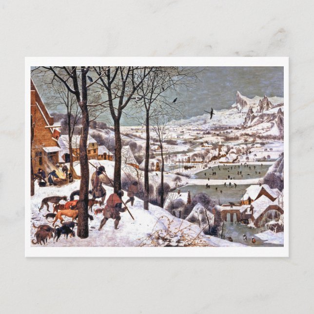 Postal Cazadores en la nieve, Pieter Bruegel el anciano (Anverso)