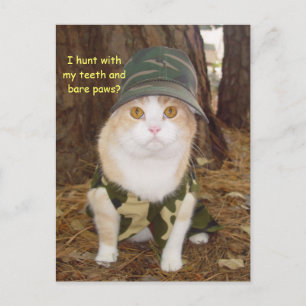 Postal Cazé con mis dientes y mis garras desnudas