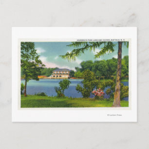 Postal Cazenovia Park Vista del lago y el casino
