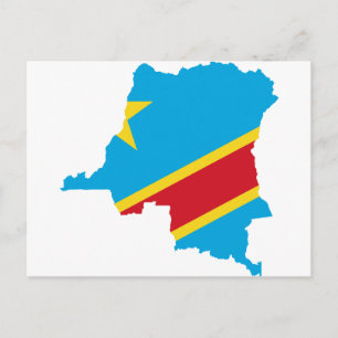 Postal CD de mapa de bandera del Congo