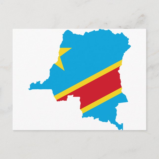Postal CD de mapa de bandera del Congo (Anverso)