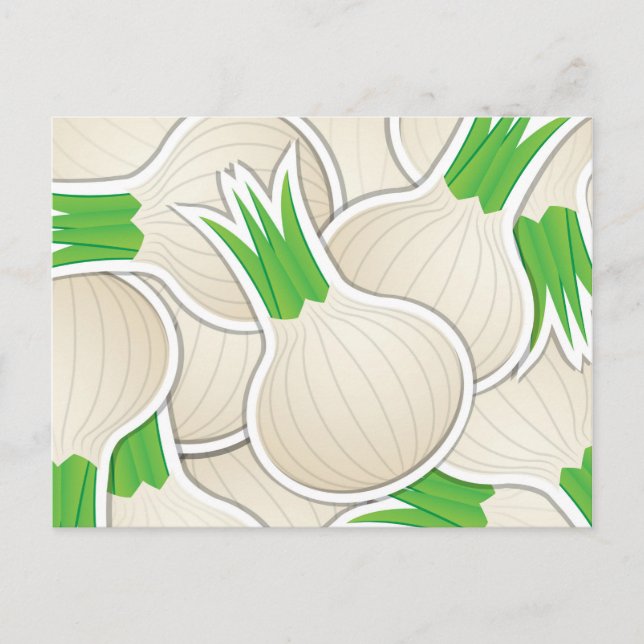 Postal Cebollas blancas funky (Anverso)