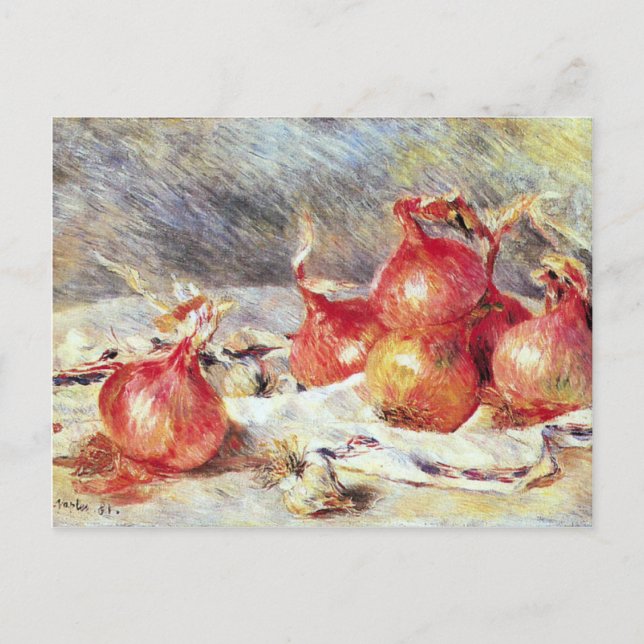 Postal Cebollas de Pierre Renoir (Anverso)