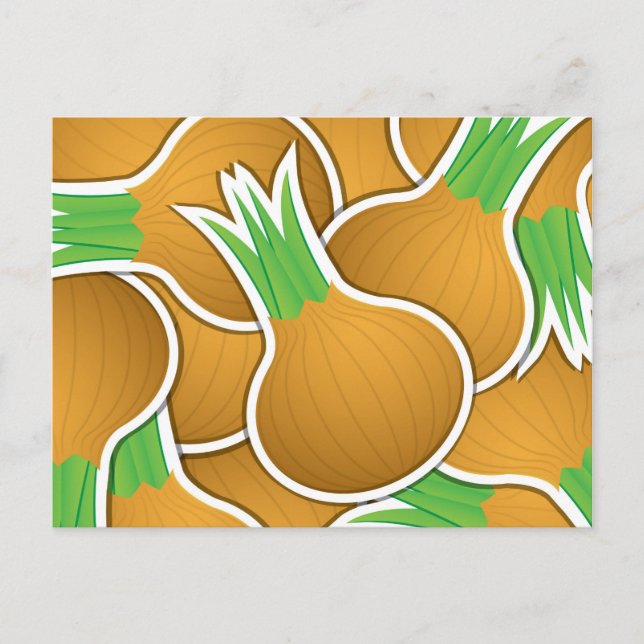 Postal Cebollas marrones funky (Anverso)