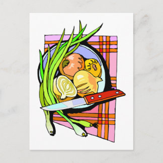 Postal Cebollas y patatas en lonchas