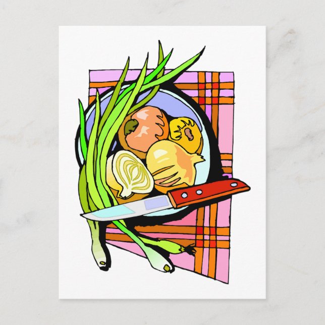 Postal Cebollas y patatas en lonchas (Anverso)